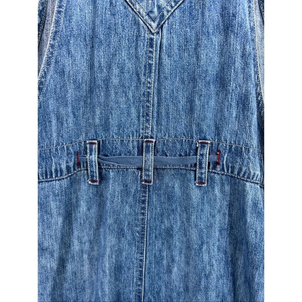 Vtg Faded Glory Denim Overall Maxi Dress XL Blue Jean Bib Jumper Pinafore 90s - Picture 10 of 12